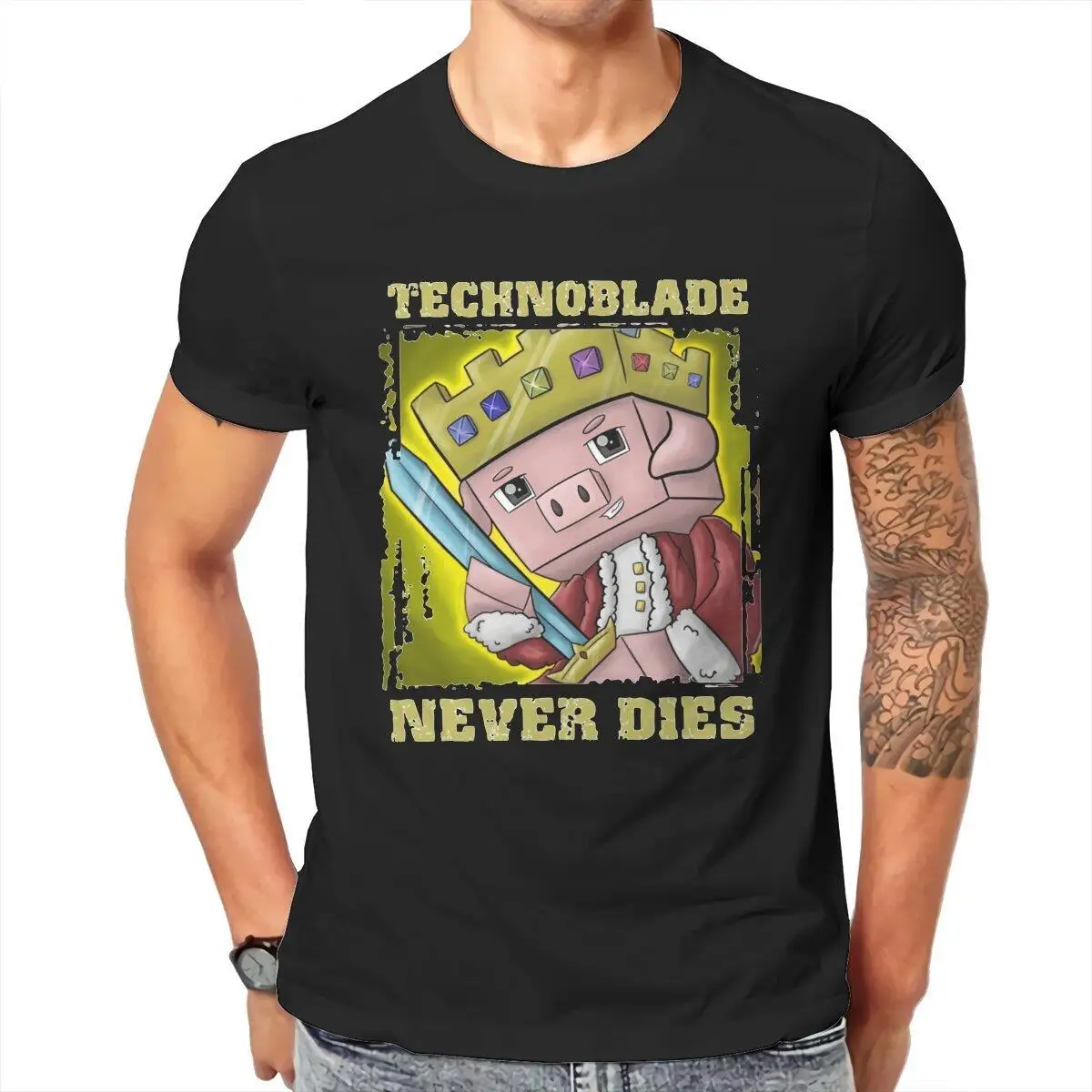 Мужская футболка Technoblade Never Dies Gamer, повседневные хлопковые футболки, футболка с коротким рукавом и круглым вырезом, оригинальная одежда