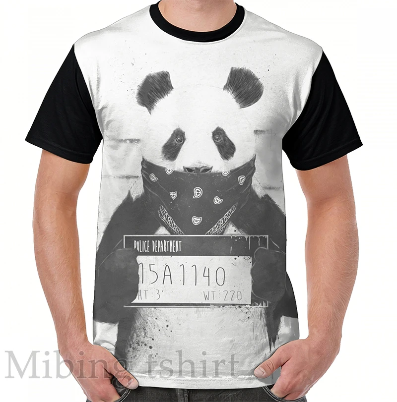 Мужская футболка с забавным принтом, женские топы, футболка с изображением Плохой панды (графическая футболка), Графическая футболка с круглым вырезом и коротким рукавом, повседневные футболки