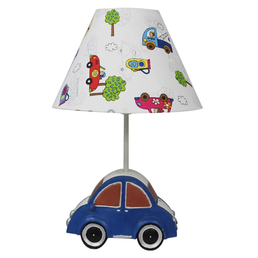 Мультяшная смола в форме автомобиля, детские настольные лампы, энергосберегающая лампа, милый кабинет, спальня, подарок мальчику на день рождения, украшение, настольные светильники, светильники