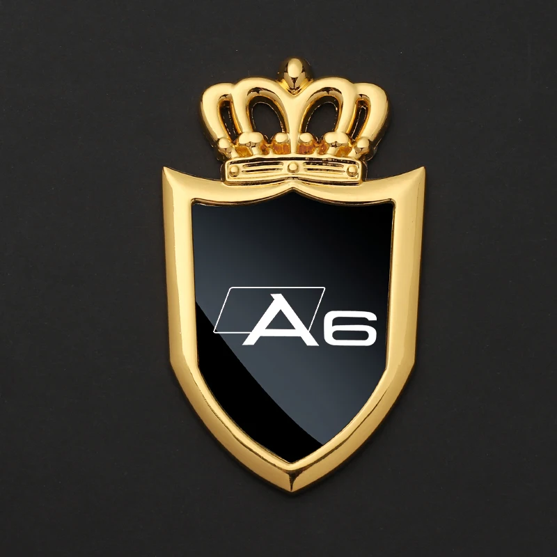Наклейки на автомобильные значки, боковые стекла, металлические наклейки на кузов автомобиля для Audi A6 с логотипом, автомобильные аксессуары