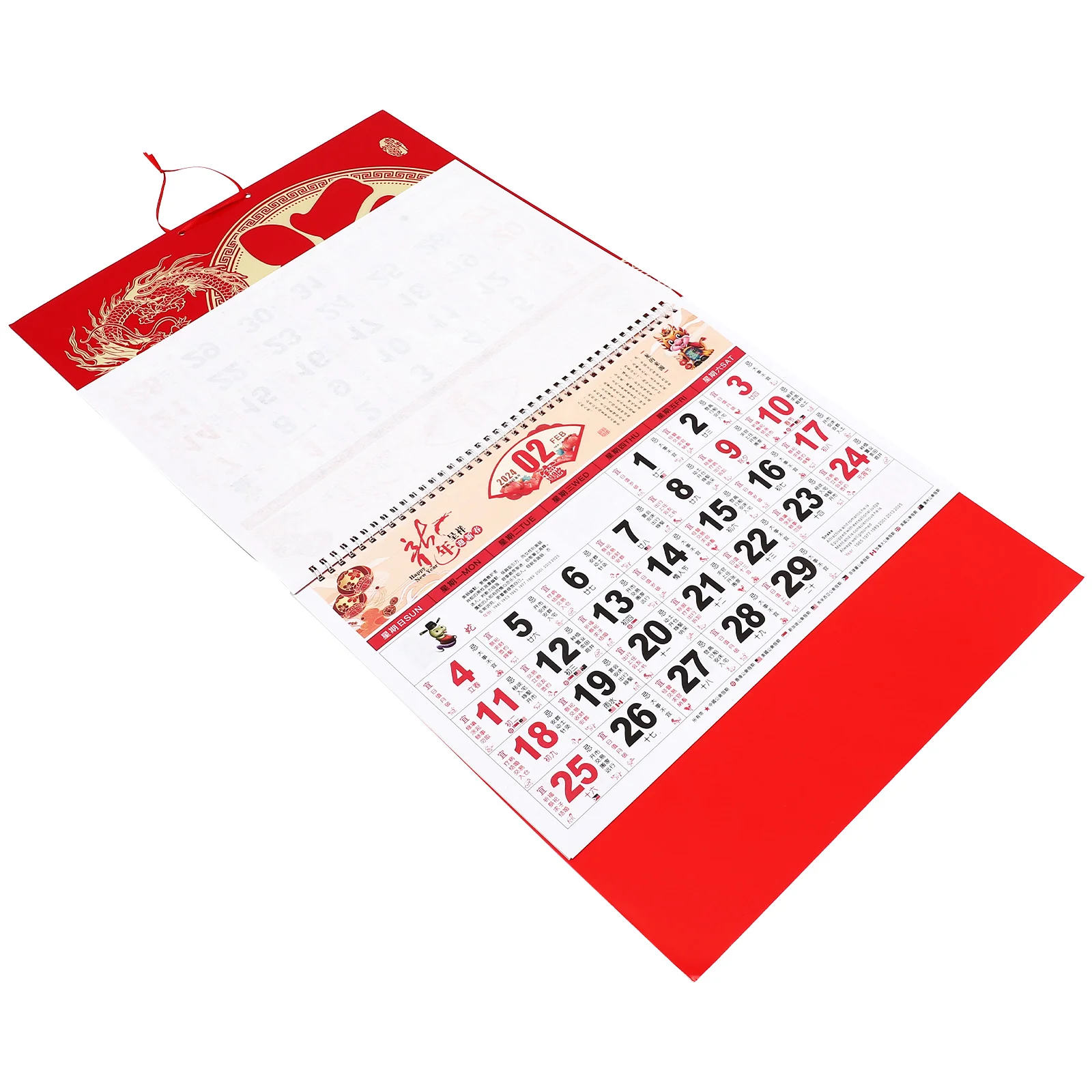 Настенный Календарь на 2024 год Китайский Декор Ежегодно Украшает Ежемесячный Бумажный Нежный Большой Планировщик