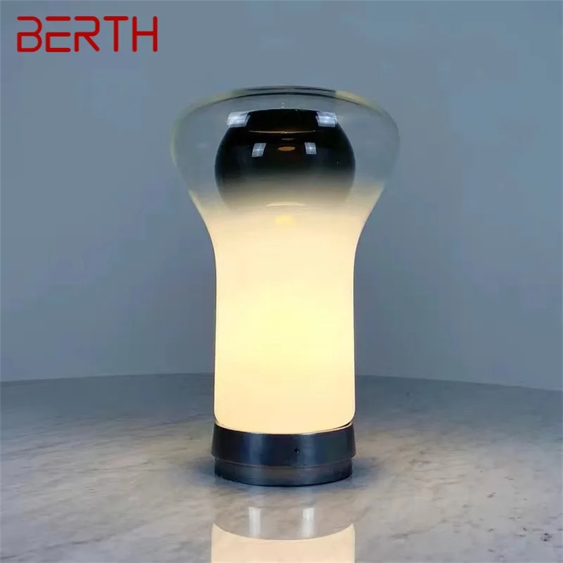 Настольная лампа BERTH Nordic Glass LED Современная креативная настольная лампа Bauhaus для дома, гостиной, прикроватной тумбочки в спальне