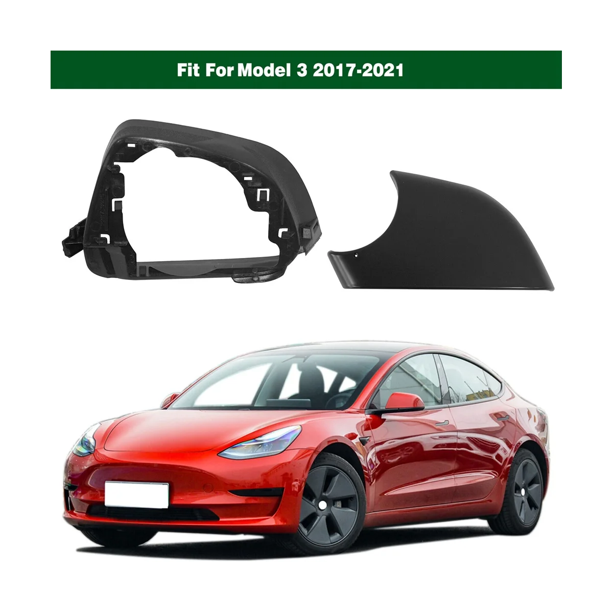Нижняя крышка зеркала левой боковой двери автомобиля с рамкой черного цвета для Tesla Модель 3 2017-2021
