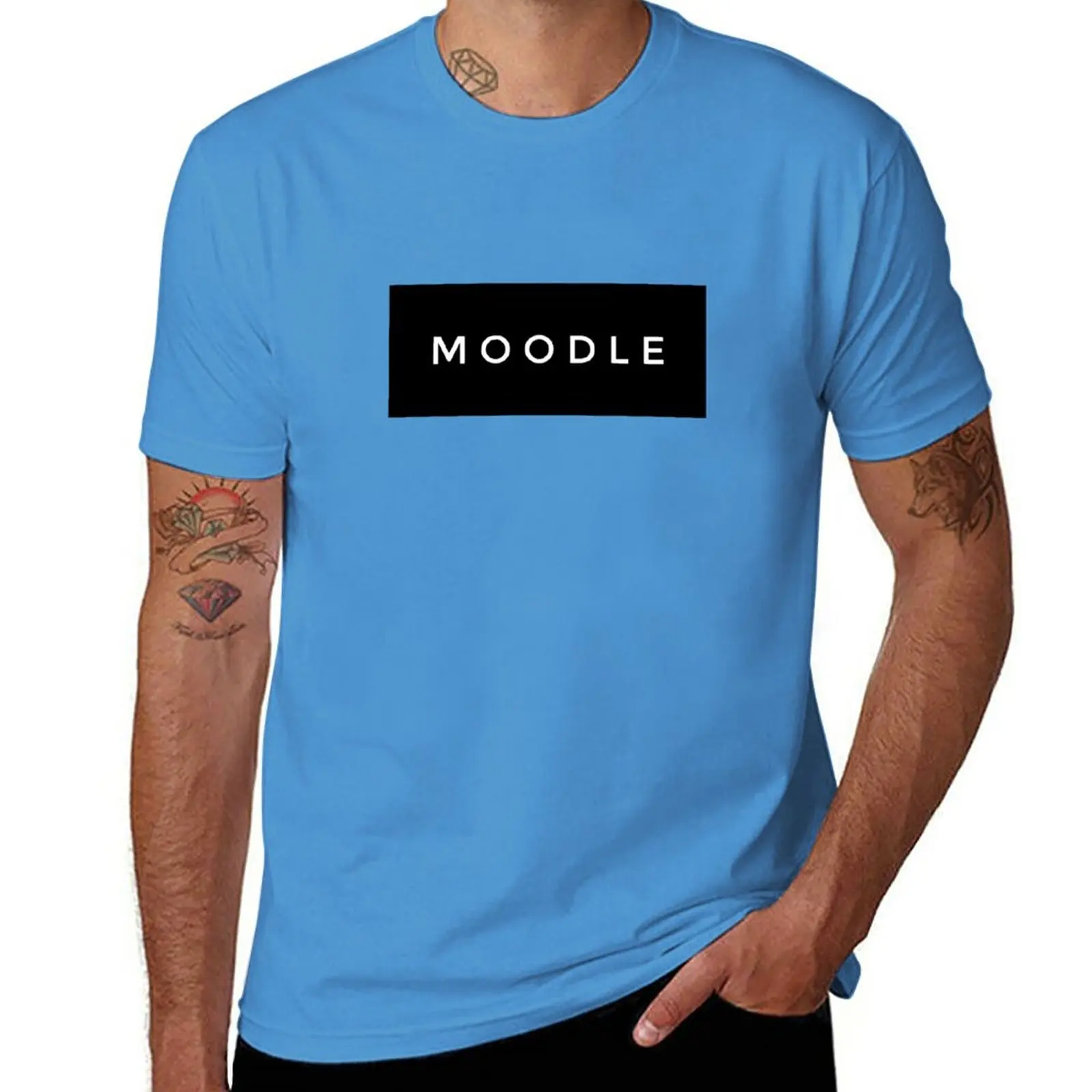 Новая футболка MOODLE, рубашка с животным принтом для мальчиков, однотонная футболка, футболки для мужчин