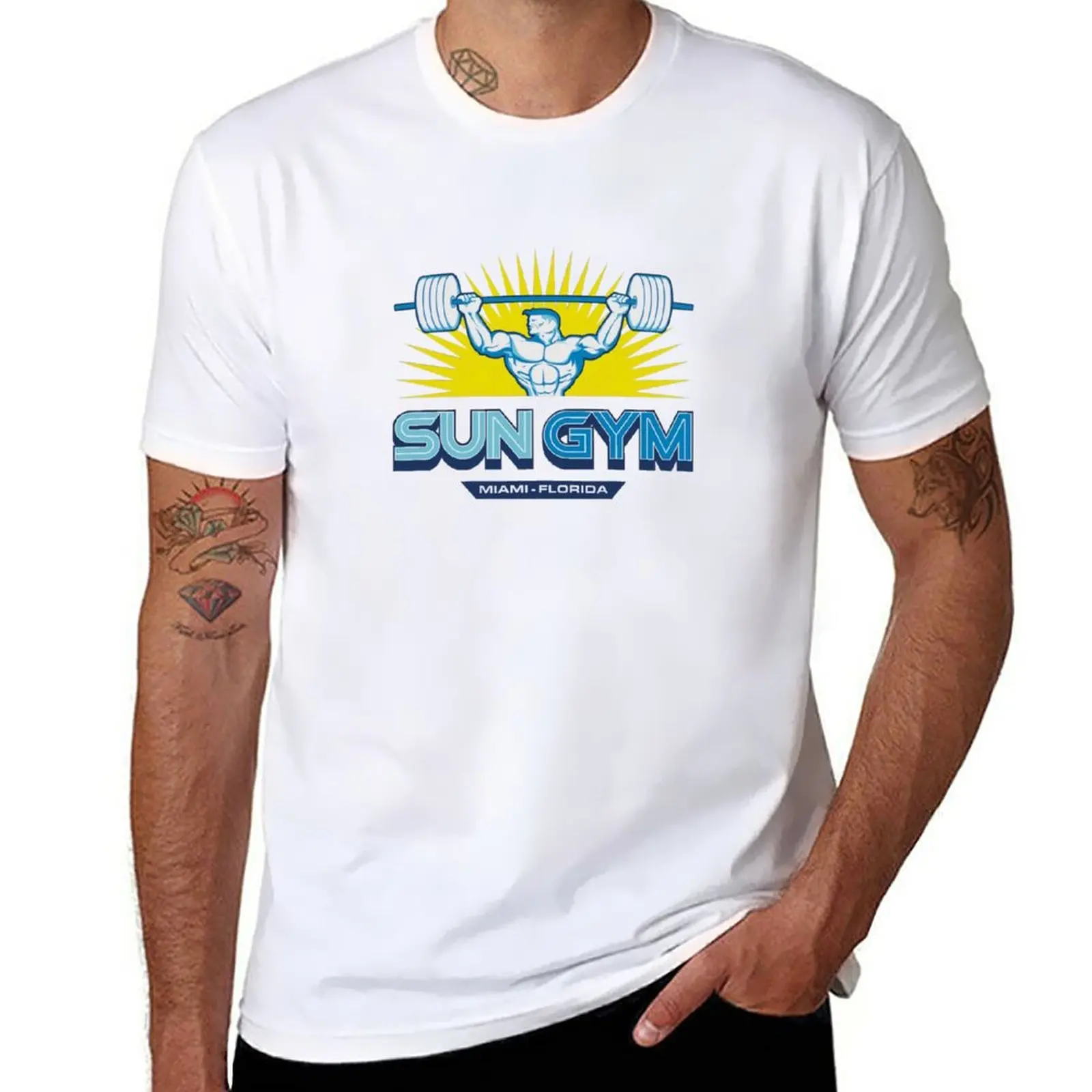 Новая футболка The Miami Gym, футболки с графическим рисунком, футболки с графическим рисунком, мужская одежда