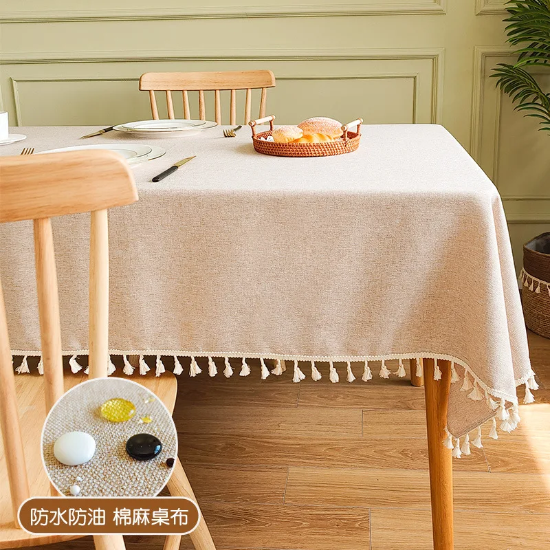 Новая хлопчатобумажная и льняная ткань с кисточками в китайском стиле, водонепроницаемая и маслянистая, много чайного столика desk_Ling246
