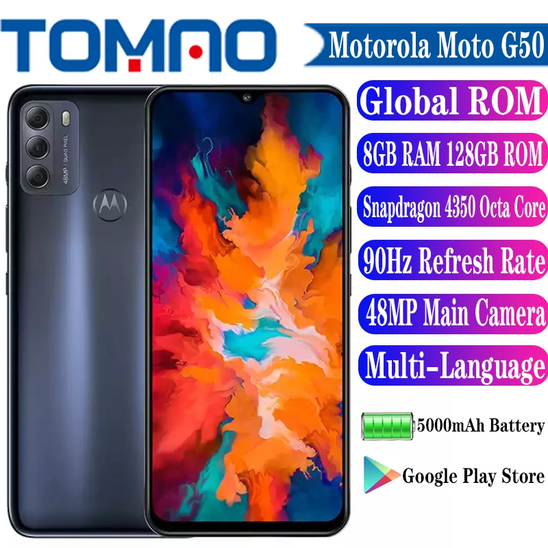 Новый Motorola Moto G50 5G Global Rom Мобильный Телефон Snapdragon 4350 Восьмиядерный 8 ГБ ОЗУ 128 ГБ ПЗУ 6,5 