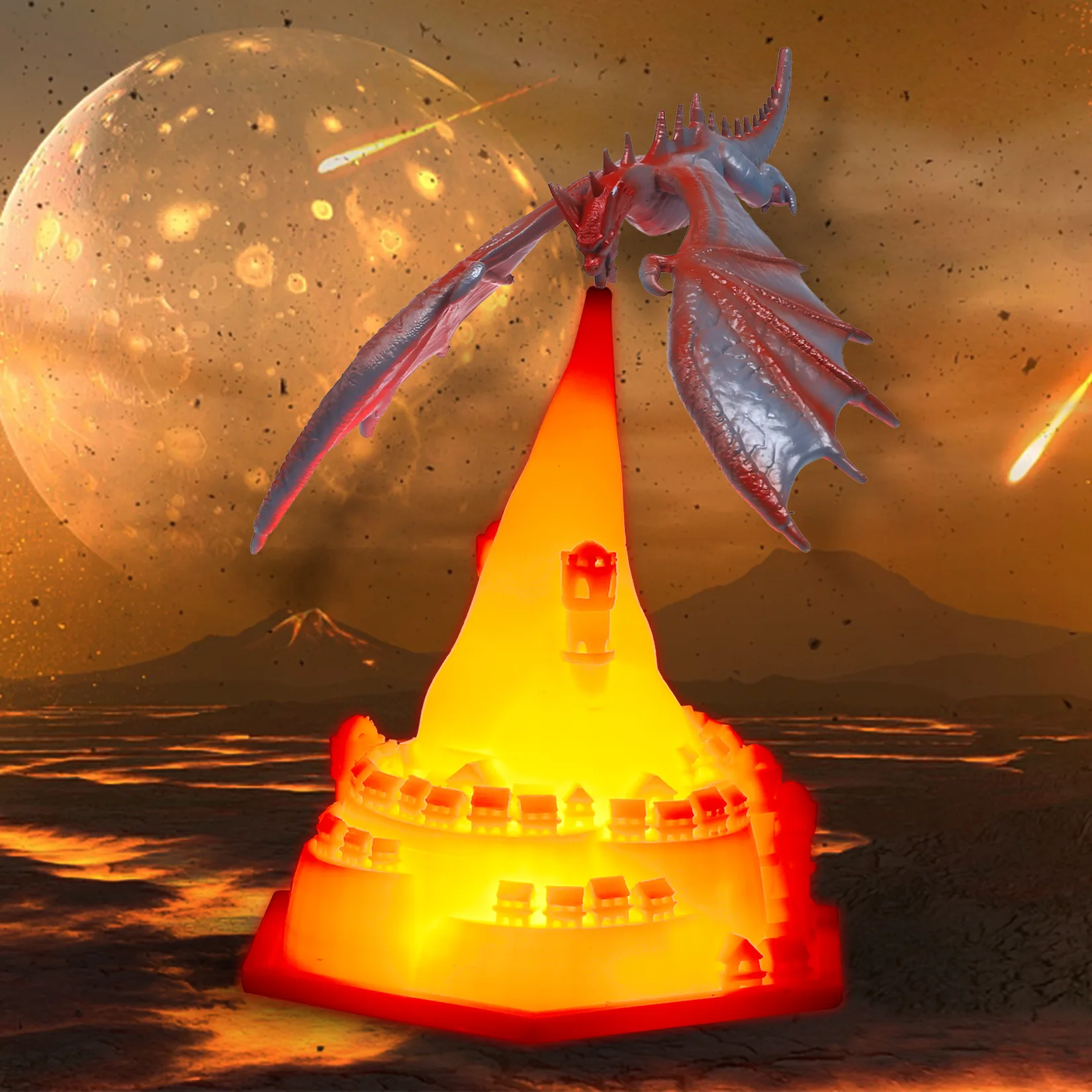 Ночник с огненным драконом Украшение в виде Летающего Дракона 3D печать перезаряжаемая креативная лампа Прикроватная лампа подарочная атмосферная лампа