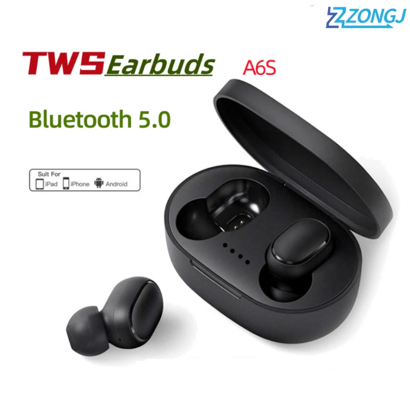 Оригинальная Беспроводная Bluetooth-Гарнитура A6S TWS с Микрофоном Air Earbuds для Xiaomi Наушники с Шумоподавлением Bluetooth Наушники