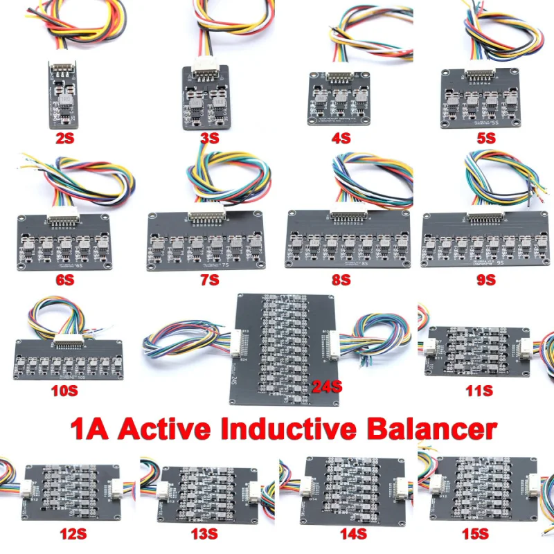 От 2 С до 24 С Активный Балансировочный аккумулятор 1A Balance Активный Индуктивный эквалайзер для NCM/LFP Батареи BMS Balance Board с кабелем