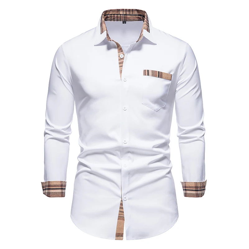 Повседневная светская официальная рубашка, мужская рубашка с длинным рукавом, деловая тонкая офисная рубашка, мужские хлопковые мужские рубашки белого цвета