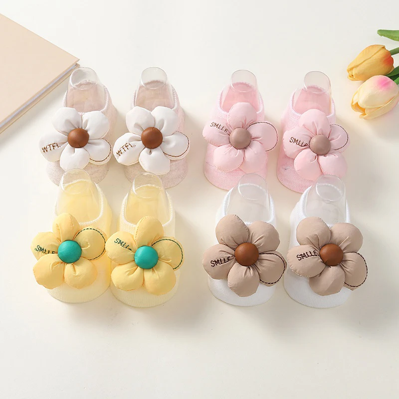 Повязка на голову для маленьких девочек Baywell Flowers + комплект носков для новорожденных девочек, милые носки принцессы для малышей, осенние хлопчатобумажные носки для младенцев