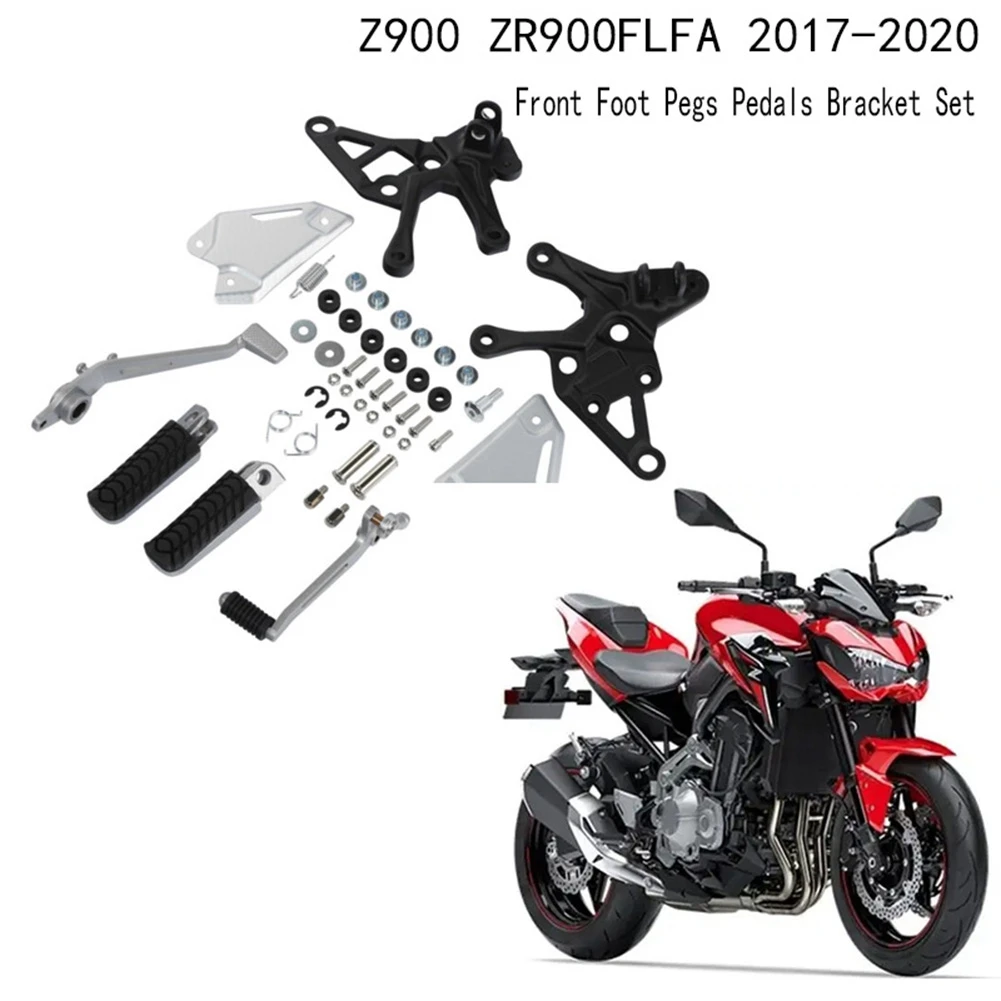 Подставки для ножных педалей мотоцикла Передние подножки педалей Комплект кронштейнов для Kawasaki Z900 ZR900FLFA 2017-2020