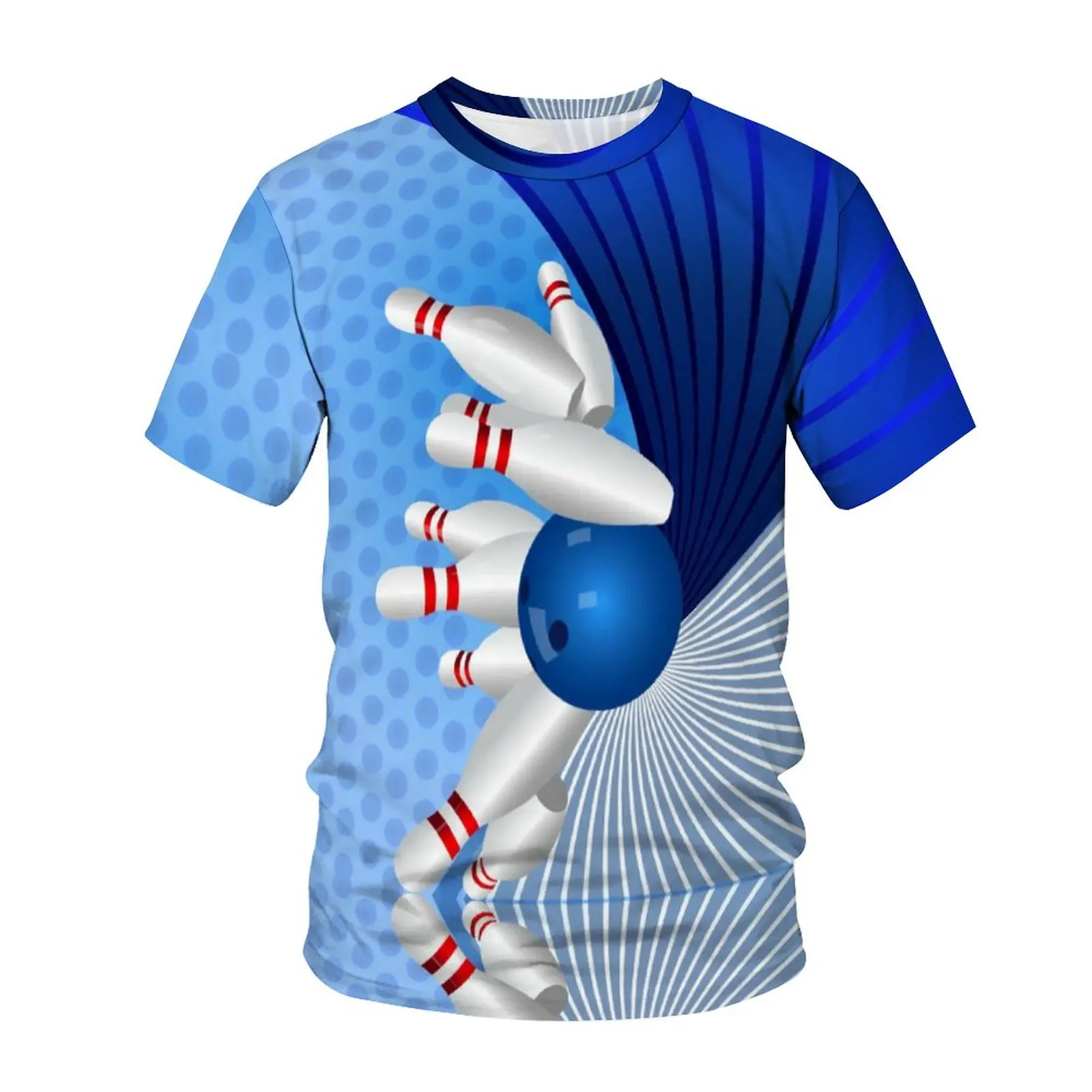Последняя летняя мода, Голографический Спортивный Боулинг, Мужская футболка С 3D HD печатью, Модный Нейтральный Удобный Топ С круглым вырезом И Коротким рукавом