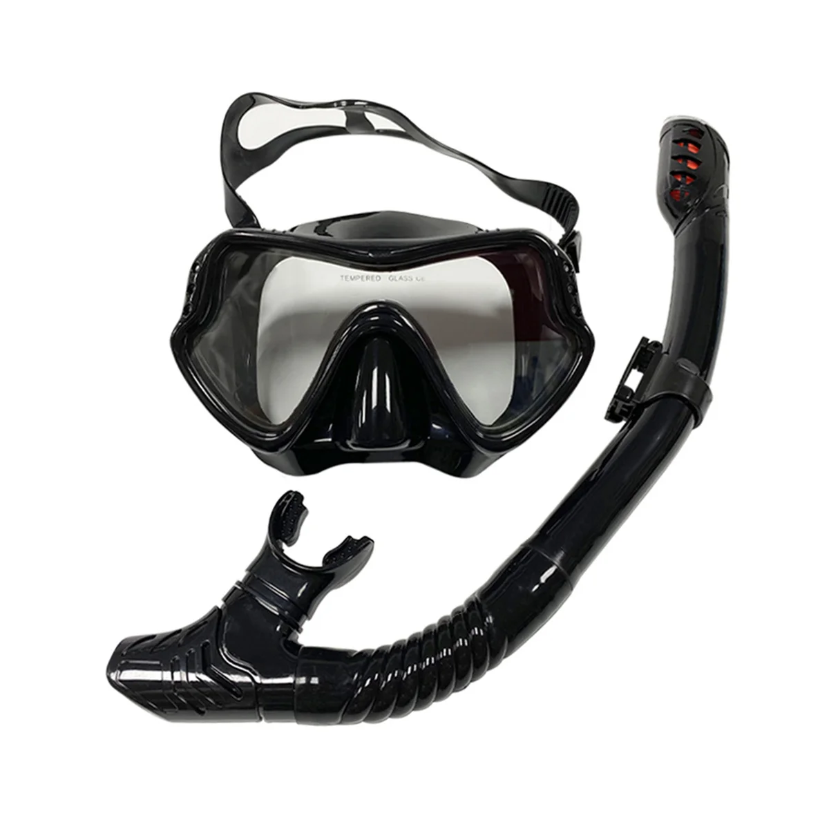 Профессиональная маска для подводного плавания, набор для подводного плавания, силиконовые противотуманные очки, очки для бассейна, черный цвет