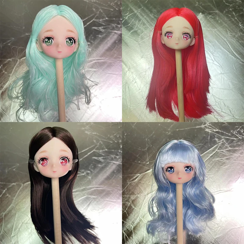 Разноцветные Волосы, Аксессуары для головы Куклы с аниме-лицом, Заменяют Голову, Подарок Для Девочек
