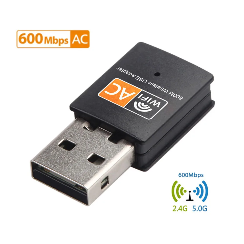 Сетевая карта 2,4 ГГц + 5 ГГц 600 Мбит / с USB Wifi адаптер двухдиапазонный беспроводной мини USB WiFi ключ сетевая карта ПК