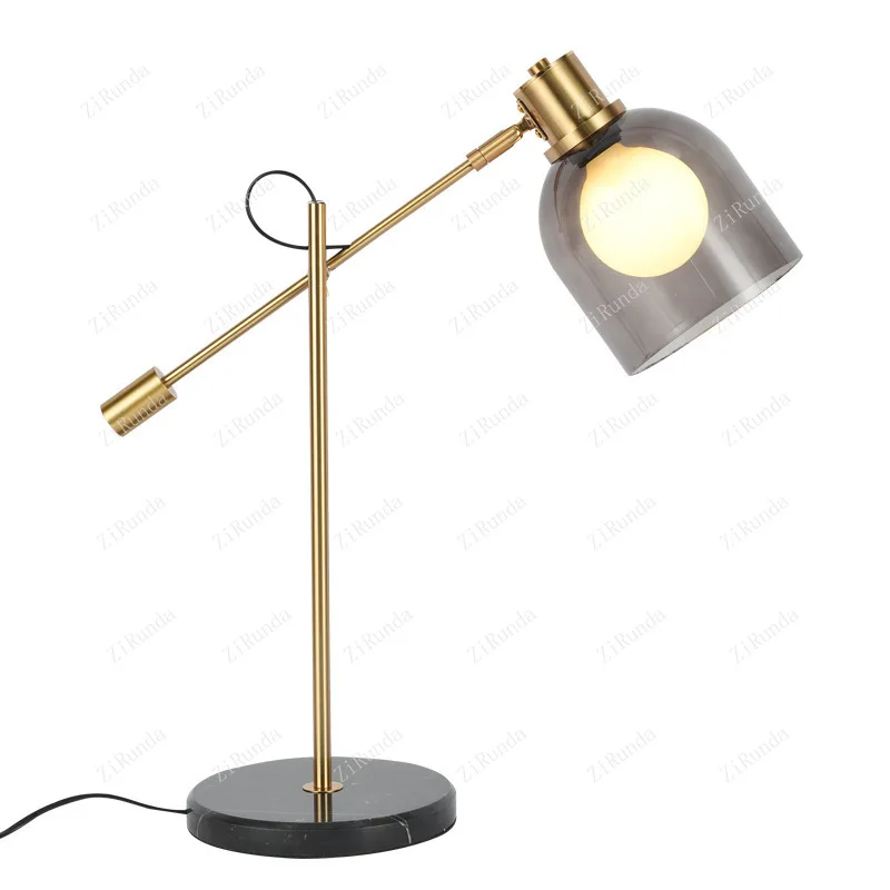 Скандинавская постмодернистская настольная лампа для исследования творческой личности, простая и легкая Роскошная настольная лампа из железного стекла для кабинета и спальни, прикроватная лампа