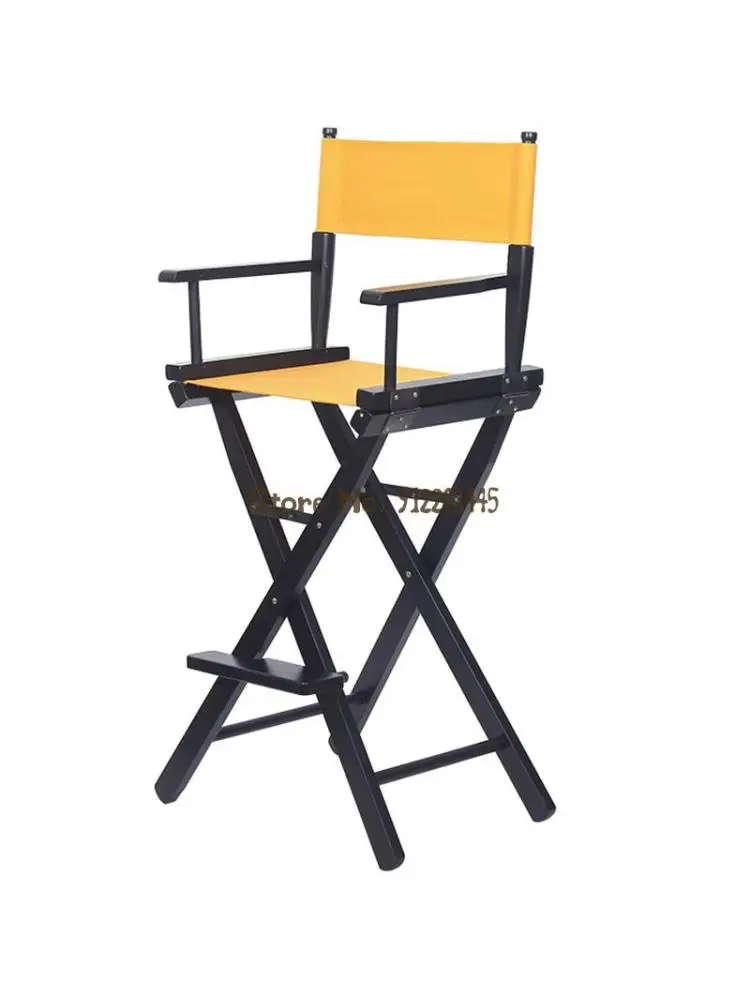 Складной стул из массива дерева, высокий стул для макияжа, Высокий стул для директора, Барный стул, Переносной стул, Складной брезентовый стул