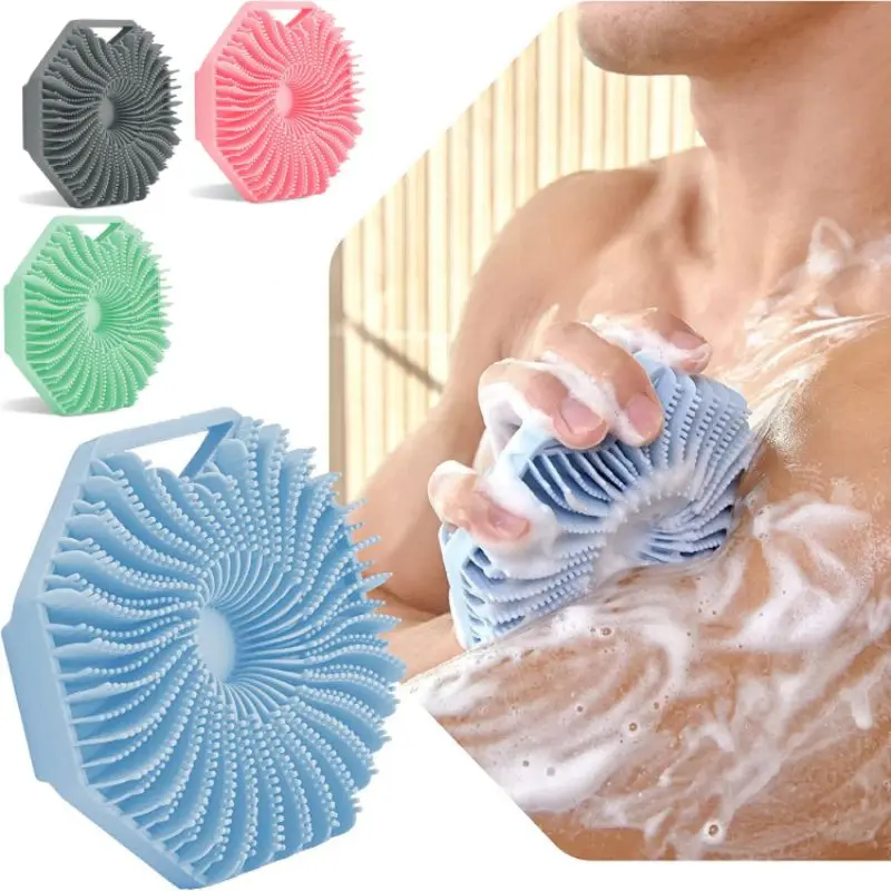 Скруббер для душа Силиконовый Пенящийся пояс для мытья Щетка для кожи Головы С чистящими Скрубберами Отшелушивающая Перчатка Инструмент для массажа волос в ванне