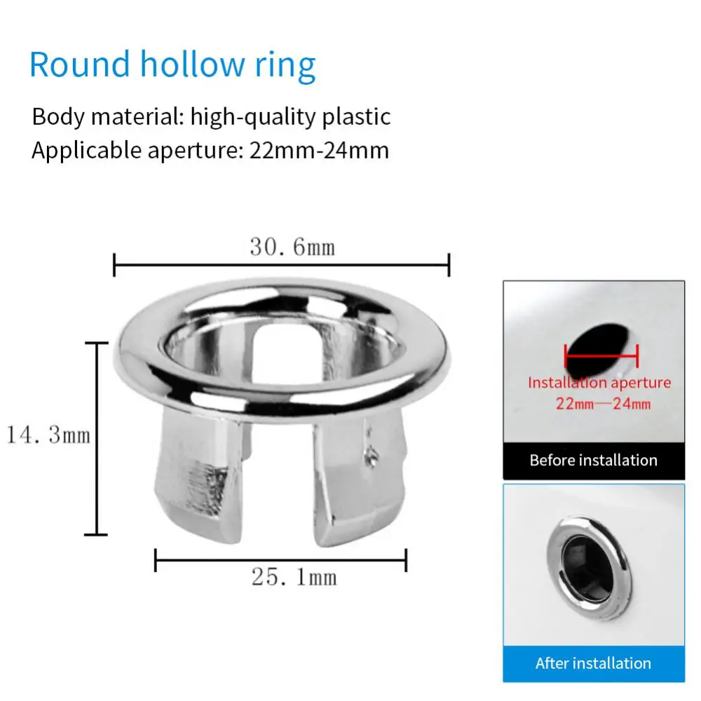 Сливное кольцо для сливного отверстия для кухонной раковины, Сетчатое полое кольцо для умывальника в ванной, круглая раковина, пластиковое переливное кольцо