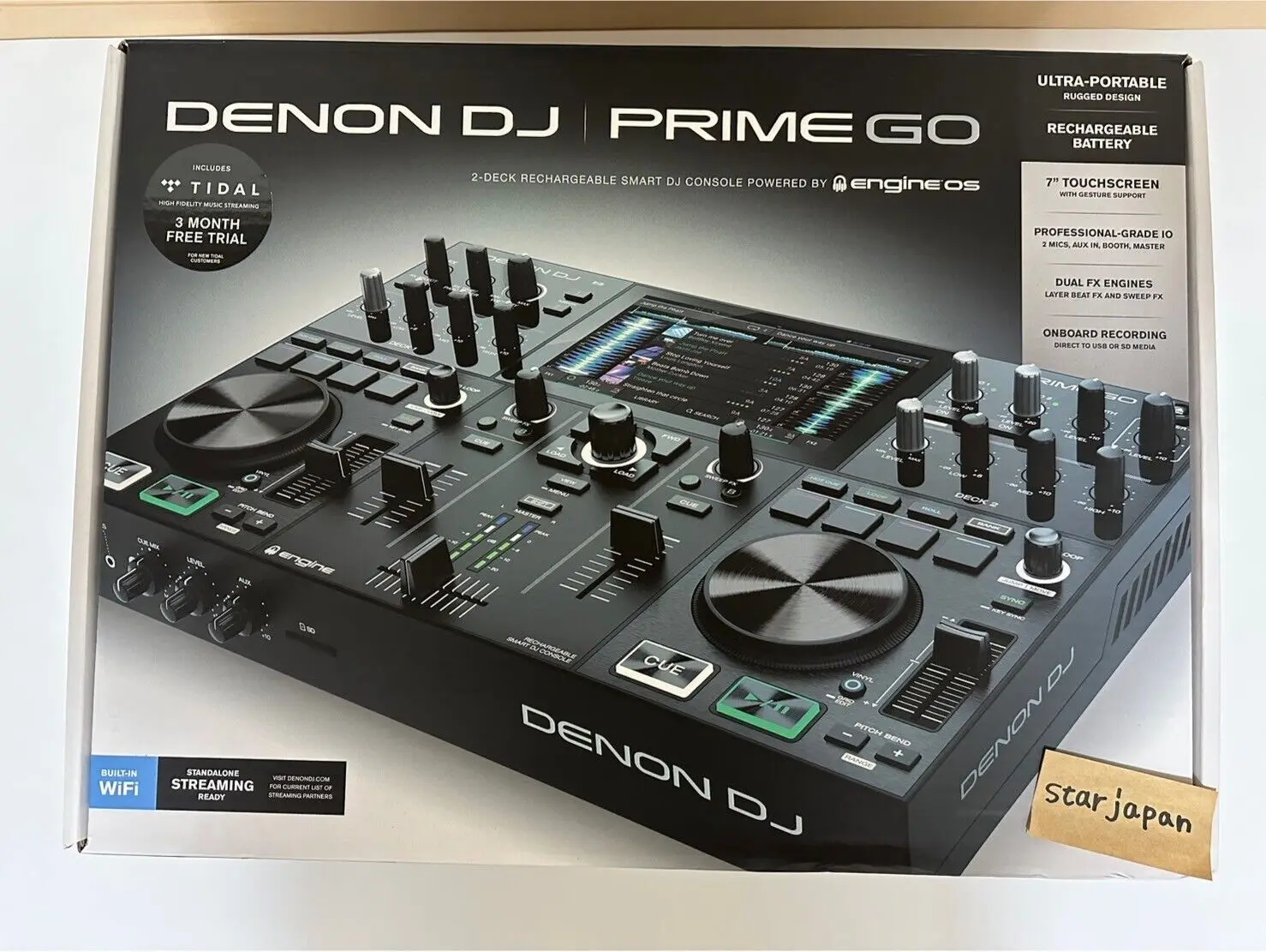 Смарт-диджейская консоль Denon DJ PRIME GO с сенсорным экраном высокой четкости, перезаряжаемая батарея