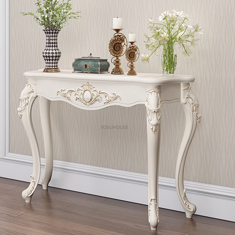 Современный консольный столик из массива дерева, мебель для гостиной у стены, Консольный столик для украшения домашнего коридора