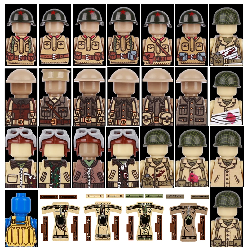 Солдаты ВМС Германии, медицинский корпус США, Советская пехотная армия, строительные блоки, строительные игрушки для детей