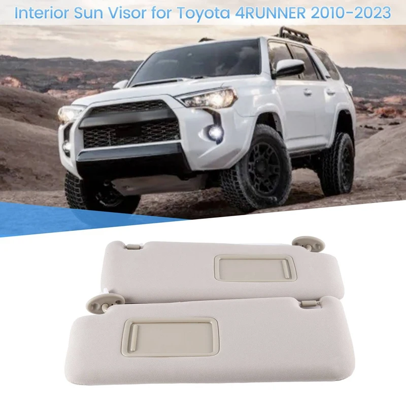 Солнцезащитный козырек для автомобиля с зеркалом, солнцезащитный козырек для салона, бежевый для Toyota 4RUNNER 2010-2023 74320-35A91-B1