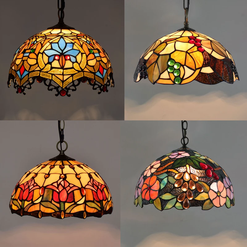 Средиземноморские витражные подвесные светильники Vinatge Tiffany Подвесной светильник для оформления гостиной, кухни, спальни