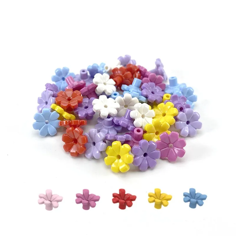 Строительный блок из мелких частиц 32606, цветок с семью лепестками, Домик на дереве в виде вишни, темно-розовый, бело-желтый Совместим с LEGO