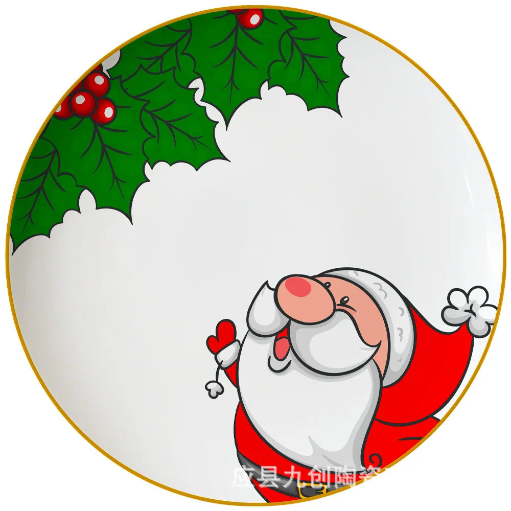 Тарелка Санта-Клауса Рождественская конфетная тарелка Западная тарелка для еды столовые приборы набор посуды и тарелок набор посуды из костяного фарфора