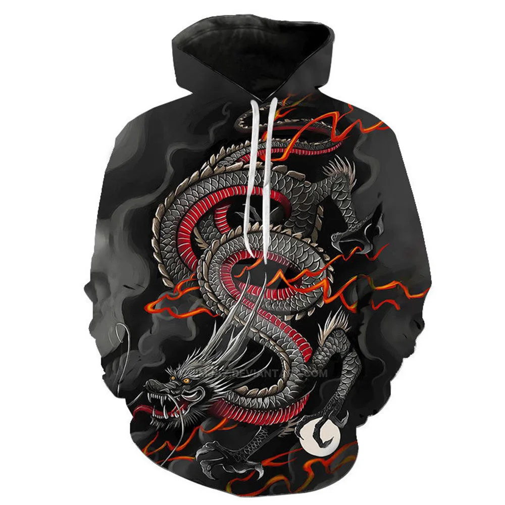 Толстовки с рисунком Китайского дракона Для мужчин и женщин, крутая одежда, модная уличная одежда, толстовка с 3D принтом, толстовка Оверсайз, осеннее пальто, топы