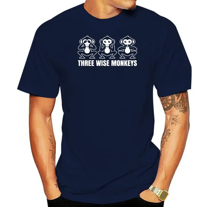 Три мудрые обезьяны, басня, Не вижу, Не слышу, Не говорю зла, Мужские, женские, детские футболки, модные мужские футболки с принтом