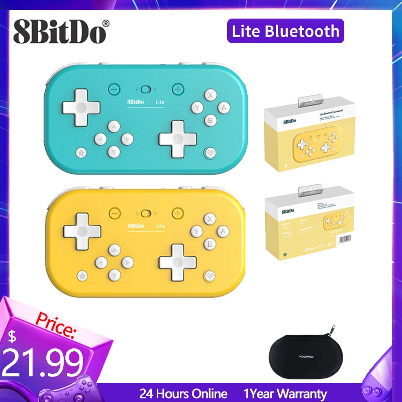 Ультрапортативный геймпад Bluetooth 8BitDo Lite для Nintendo Switch Lite/ Switch Oled/Switch Win7/8/10/11 Raspberry Pi
