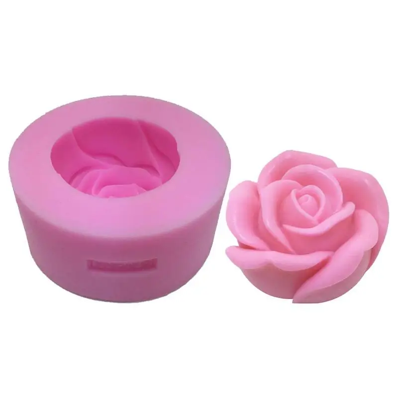 Формы для помадки в виде цветов, формы для помадки в виде цветов -50-300 ° C Термостойкая 3D форма для свечи в виде розы для мыла ручной работы, лосьона для ванны.