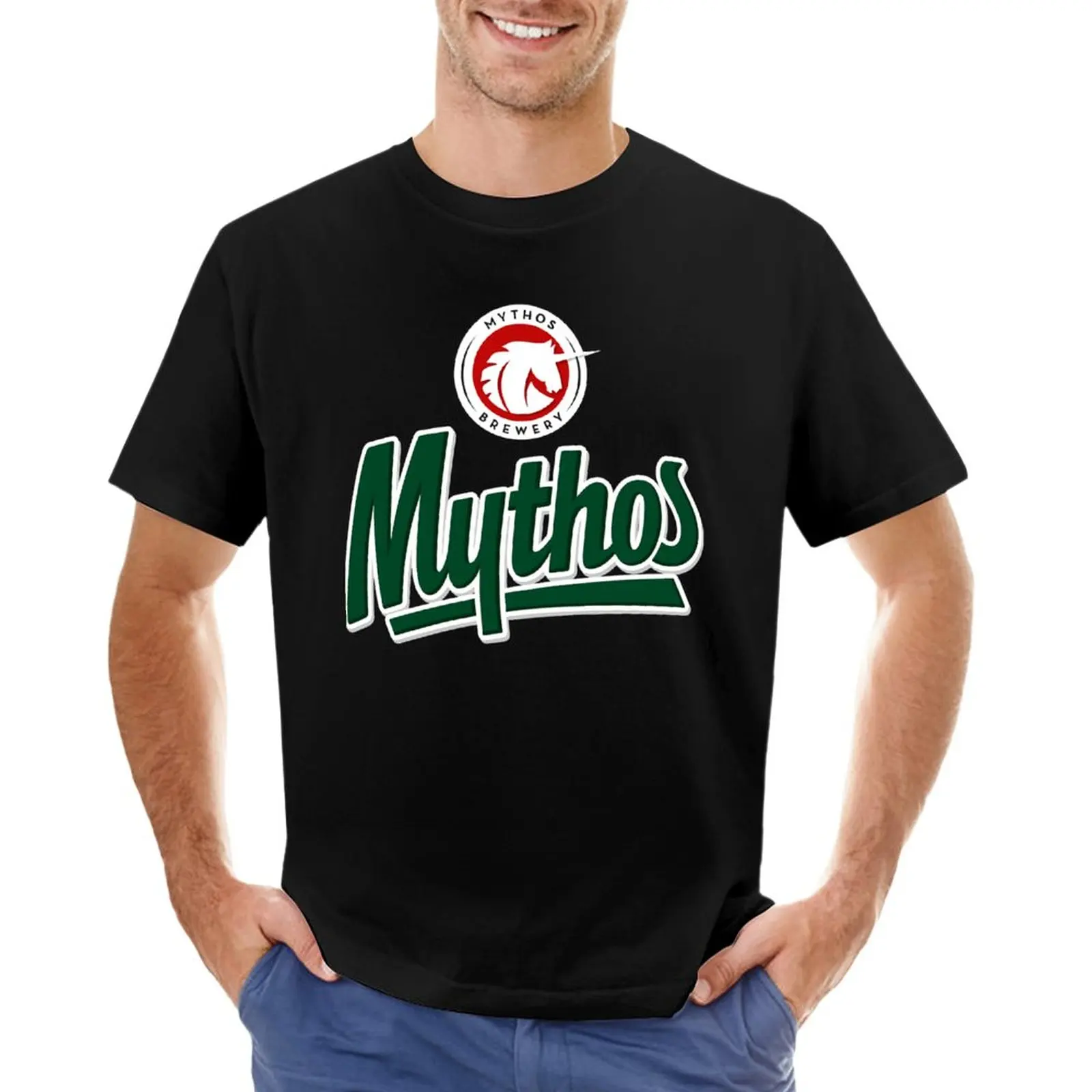 Футболка Mythos-beer, эстетичная одежда, мужская одежда, летние топы, одежда для мужчин