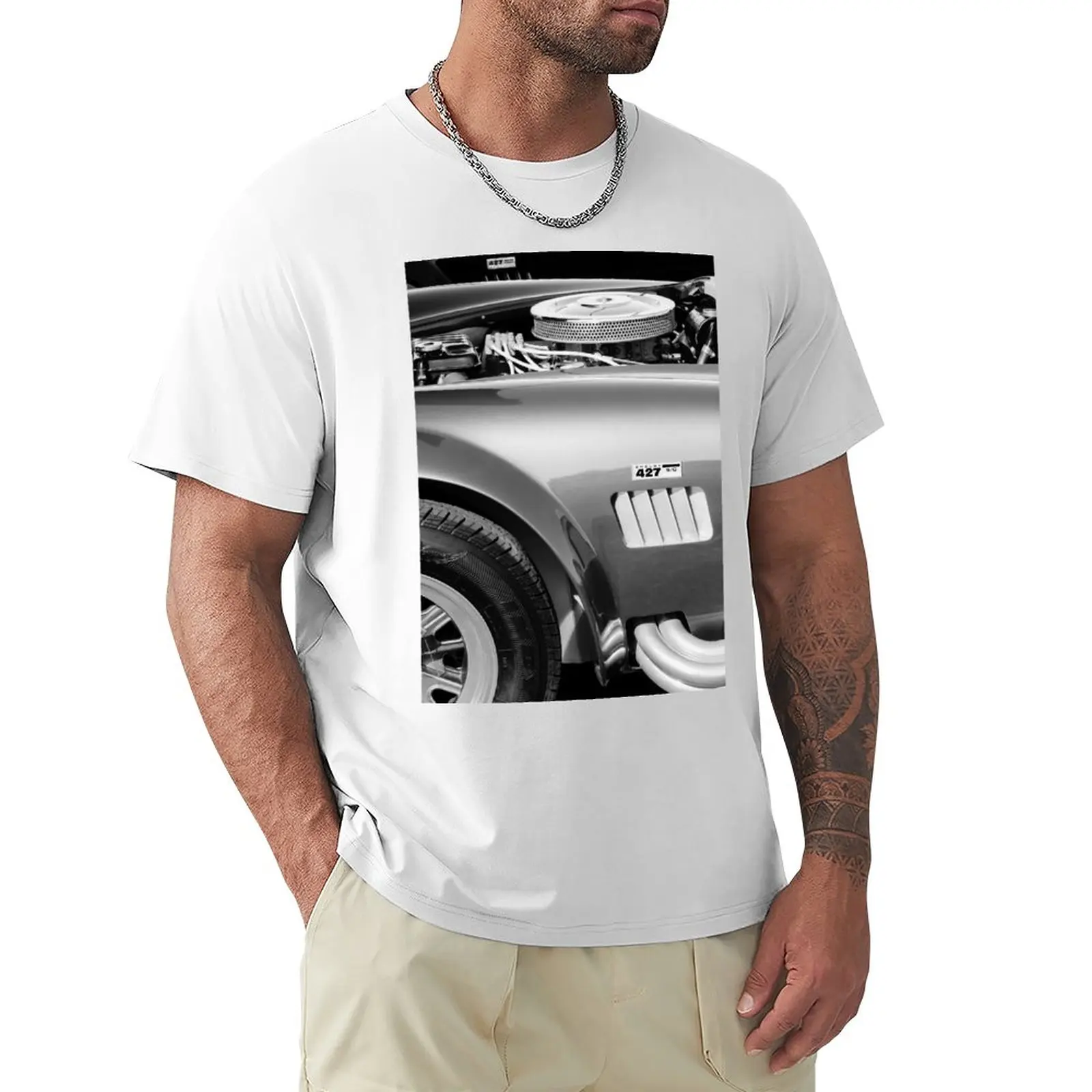 Футболка Shelby Cobra 427 Engine -0998bw, изготовленная на заказ, футболка, мужские футболки чемпиона