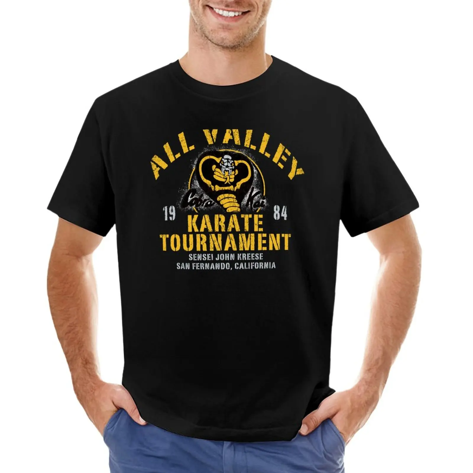 Футболка для всех турниров по карате в долине Кобра Кай, быстросохнущая футболка, мужские футболки с длинным рукавом