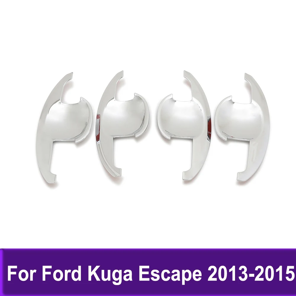 Хромированная Боковая дверная ручка, Накладка крышки чаши для Ford Kuga Escape 2013 2014 2015, Наклейка для автомобиля, Аксессуары для укладки