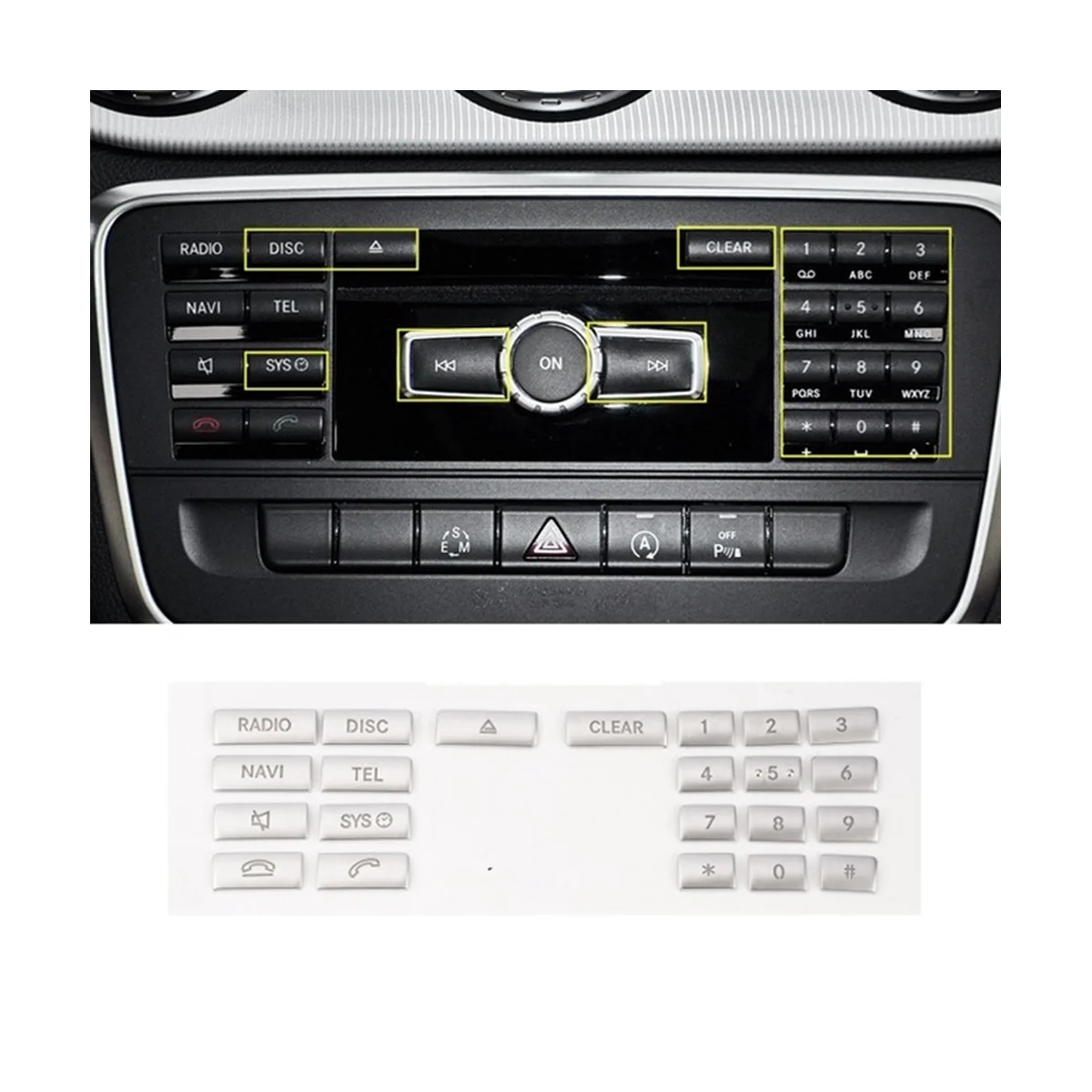Центральная Консоль Автомобиля Мультимедийная CD Панель Кнопка Наклейка Накладка для Mercedes Benz a B Class W176 W246 CLA C117 GLA X156