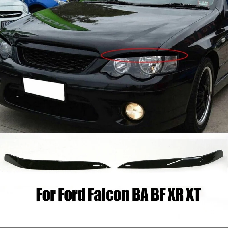 Черный глянец, 1 пара автомобильных фар, веко и брови для Ford Falcon BA BF XR6 XR8 FPV GT Turbo