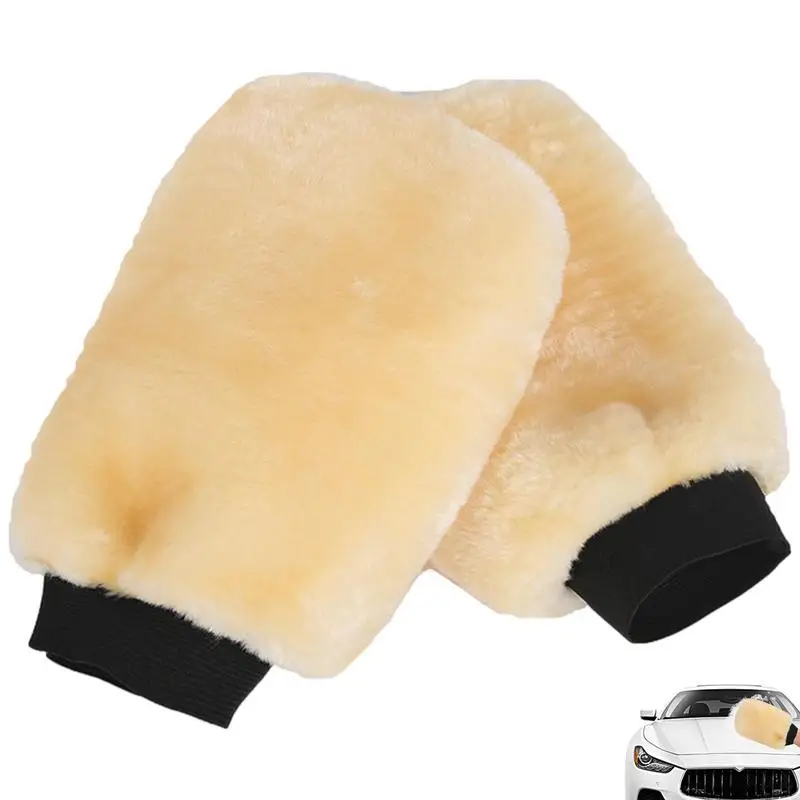 Шерстяная рукавица для автомойки, двухсторонние Полировальные перчатки из ПВХ, Влагопоглощающая ткань для автотирки из волокна для мытья, Влагопоглощающая ткань для автомобилей