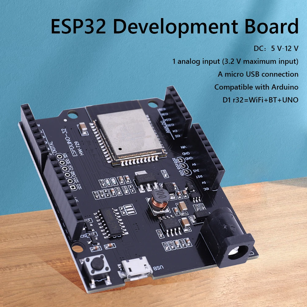 Электронный модуль ESP32 со вспышкой 4 МБ постоянного тока 5 В-12 В, совместимый с Arduino WiFi, Bluetooth-совместимая плата разработки CH340